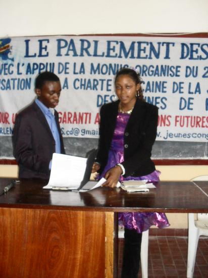 LE PARLEMENT DES JEUNES DE LA RDC EN ACTION